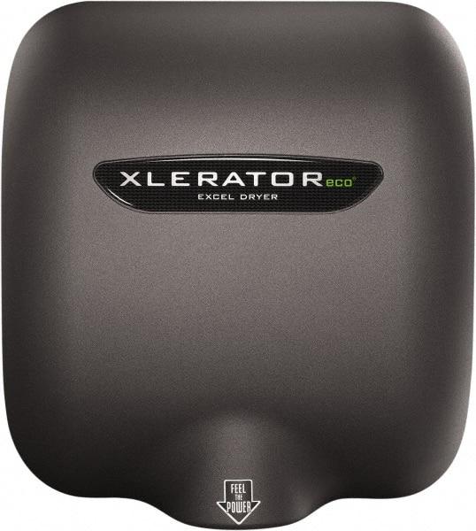 Excel Dryer - 500 Watt Graphite Finish Electric Hand Dryer - 208/277 Volts, 2.2 Amps, 11-3/4" Wide x 12-11/16" High x 6-11/16" Deep - Exact Tool & Supply
