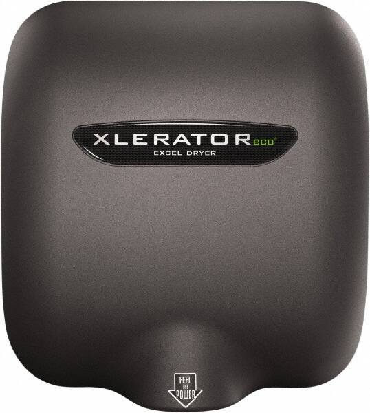 Excel Dryer - 500 Watt Graphite Finish Electric Hand Dryer - 208/277 Volts, 2.2 Amps, 11-3/4" Wide x 12-11/16" High x 6-11/16" Deep - Exact Tool & Supply