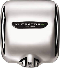 Excel Dryer - 530 Watt Silver Finish Electric Hand Dryer - 110/120 Volts, 4.5 Amps, 11-3/4" Wide x 12-11/16" High x 6-11/16" Deep - Exact Tool & Supply