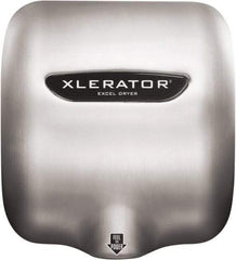 Excel Dryer - 1490 Watt Silver Finish Electric Hand Dryer - 110/120 Volts, 12.2 Amps, 11-3/4" Wide x 12-11/16" High x 6-11/16" Deep - Exact Tool & Supply