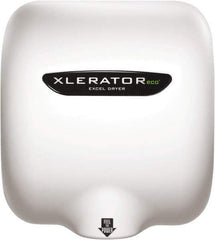 Excel Dryer - 530 Watt White Finish Electric Hand Dryer - 110/120 Volts, 4.5 Amps, 11-3/4" Wide x 12-11/16" High x 6-11/16" Deep - Exact Tool & Supply