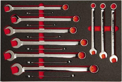 Proto - 15 Piece, 5/16" to 1-1/4", 12 Point Spline Combination Wrench Set - Inch Measurement Standard, Full Polish Finish, Comes in Roll Pouch - Exact Tool & Supply