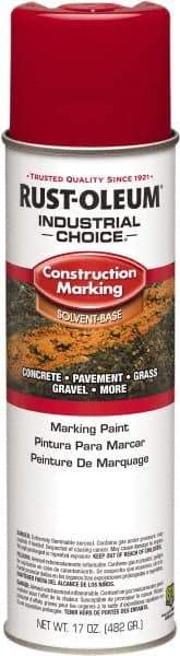 Rust-Oleum - 17 fl oz Red Paint & Primer - 400' Coverage at 1" Wide, Solvent Base Formula, >500 gL VOC - Exact Tool & Supply