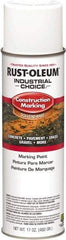 Rust-Oleum - 17 fl oz White Paint & Primer - 400' Coverage at 1" Wide, Solvent Base Formula, >500 gL VOC - Exact Tool & Supply