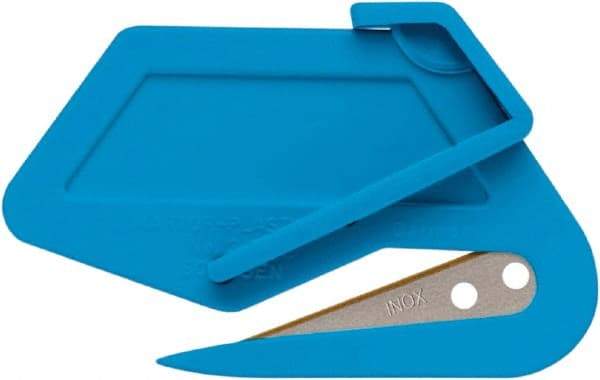 Martor USA - Retractable Utility Knife - Black & Blue Polycarbonate Handle, 1 Blade Included - Exact Tool & Supply