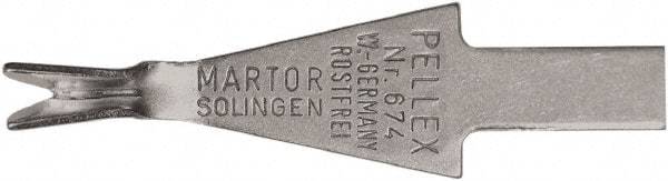 Martor USA - 10 Piece, Carbon Steel, Utility Knife Blade - 1.26" Long - Exact Tool & Supply