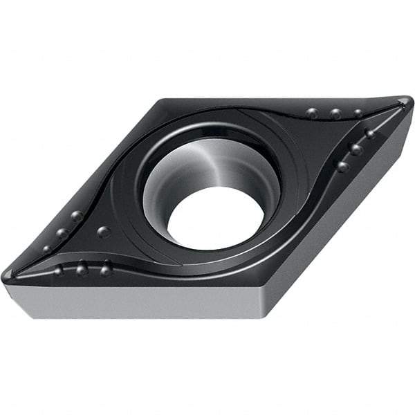 Walter - DCMT MM4 Grade WSM20S Turning Insert - TiAlN+Al2O3+(Al) Finish, 55° Rhombic, 9.53mm Inscr Circle, 3.97mm Thick, 0.4mm Corner Radius - Exact Tool & Supply