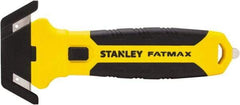 Stanley - Recessed/Concealed Fixed Blade Safety Cutter - 0.2165" Steel Blade, Yellow & Black Bi-Material Handle, 1 Blade Included - Exact Tool & Supply