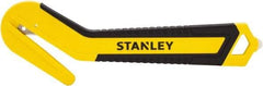 Stanley - Recessed/Concealed Fixed Blade Safety Cutter - 0.394" Steel Blade, Yellow & Black Bi-Material Handle, 1 Blade Included - Exact Tool & Supply