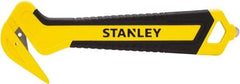 Stanley - Recessed/Concealed Fixed Blade Safety Cutter - 0.372" Steel Blade, Yellow & Black Bi-Material Handle, 1 Blade Included - Exact Tool & Supply