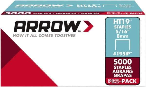 Arrow - 3/8" Wide High Carbon Steel Light-Duty Staples - 5/16" Leg Length - Exact Tool & Supply