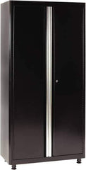 Sandusky Lee - 4 Shelf Locking Storage Cabinet - Steel, 36" Wide x 18" Deep x 72" High, Black - Exact Tool & Supply