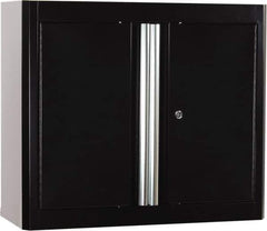 Sandusky Lee - 2 Shelf Wall Storage Cabinet - Steel, 30" Wide x 12" Deep x 36" High, Black - Exact Tool & Supply