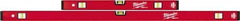 Milwaukee Tool - 24" & 48" Long 6 Vial Box Beam Level - Aluminum, Red, 2 Level & 4 Plumb Vials - Exact Tool & Supply