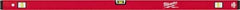Milwaukee Tool - 48" Long 3 Vial Box Beam Level - Aluminum, Red, 1 Level & 2 Plumb Vials - Exact Tool & Supply