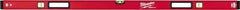 Milwaukee Tool - Magnetic 59" Long 3 Vial Box Beam Level - Aluminum, Red, 1 Level & 2 Plumb Vials - Exact Tool & Supply