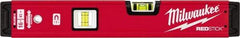 Milwaukee Tool - Magnetic 16" Long 2 Vial Box Beam Level - Aluminum, Red, 1 Level & 1 Plumb Vials - Exact Tool & Supply