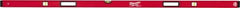 Milwaukee Tool - 78" Long 3 Vial Box Beam Level - Aluminum, Red, 1 Level & 2 Plumb Vials - Exact Tool & Supply