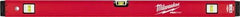 Milwaukee Tool - 36" Long 3 Vial Box Beam Level - Aluminum, Red, 1 Level & 2 Plumb Vials - Exact Tool & Supply