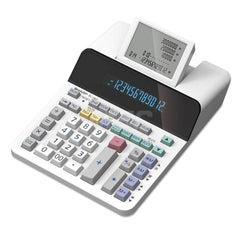 Victor - Calculators; Type: Printing Calculator ; Type of Power: AC ; Display Type: 12-Digit LCD ; Color: White ; Display Size: 12mm ; Width (Decimal Inch): 7.6000 - Exact Tool & Supply