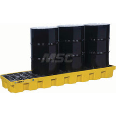 Justrite - Spill Pallets, Platforms, Sumps & Basins; Type: EcoPolyBlend? Spill Control Pallets ; Number of Drums: 4 ; Sump Capacity (Gal.): 75.00 ; Load Capacity (Lb.): 5000.000 ; Material: Polyethylene ; Height (Inch): 9 - Exact Tool & Supply
