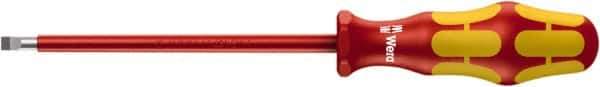 Wera - 4mm Blade Width, 9-3/4" OAL Slotted Screwdriver - 150mm Blade Length, Round Shank, Acetate with Rubber Grip Handle - Exact Tool & Supply
