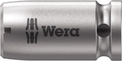 Wera - 1/4 Socket Drive to 1/4 Hex Female Square-Drive to Hex Bit Adapter - 1" OAL - Exact Tool & Supply