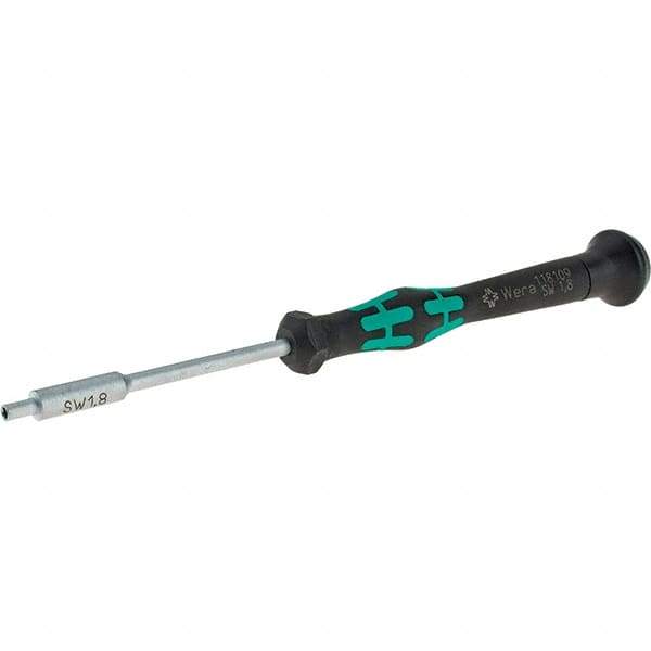 Wera - 1.8mm Solid Shaft Precision Nutdriver - Cushion Grip Handle, 6-1/4" OAL - Exact Tool & Supply