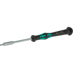 Wera - 1.5mm Solid Shaft Precision Nutdriver - Cushion Grip Handle, 6-1/4" OAL - Exact Tool & Supply