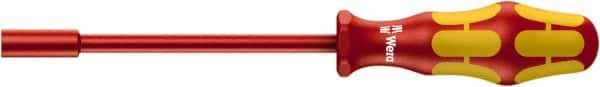 Wera - 1/4" Solid Shaft Insulated Nutdriver - Cushion Grip Handle, 223mm OAL - Exact Tool & Supply
