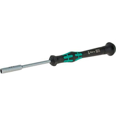 Wera - 4mm Solid Shaft Precision Nutdriver - Cushion Grip Handle, 6-1/4" OAL - Exact Tool & Supply
