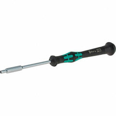Wera - 2.5mm Solid Shaft Precision Nutdriver - Cushion Grip Handle, 6-1/4" OAL - Exact Tool & Supply