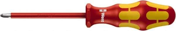 Wera - PZ.2 Point, 100mm Blade Length Posidrive Screwdriver - 205mm OAL - Exact Tool & Supply