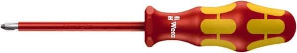 Wera - PZ.0 Point, 80mm Blade Length Posidrive Screwdriver - 161mm OAL - Exact Tool & Supply