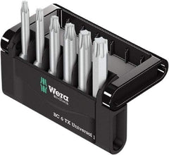 Wera - 6 Piece, 1/4" Drive Screwdriver Bit Set - T10 to T40 Torx - Exact Tool & Supply