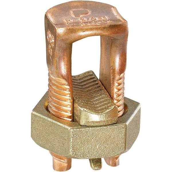Panduit - 8 AWG, Copper Wire Compatible, Copper Alloy, Hex Split Bolt Connector - 3-3/4" OAL, 1.03" Wire Slot Diam, 26.162" Head Width - Exact Tool & Supply