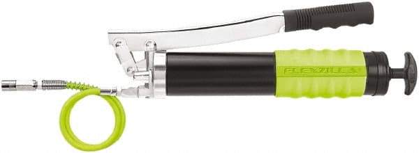 Legacy - 9,000 Max psi, Flexible & Rigid Lever Grease Gun - 14 oz Capacity, 1/8 Thread Outlet, 25 Strokes per oz, Bulk, Filler Pump & Cartridge Fill - Exact Tool & Supply