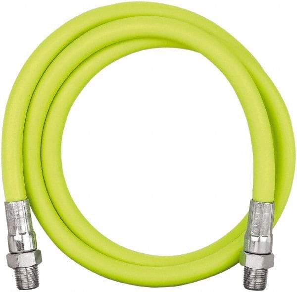 Legacy - 3' Long, 10,000 psi Operating Pressure, Rubber Grease Gun Hose - 1/8 NPT, 10,000 psi Burst Pressure - Exact Tool & Supply