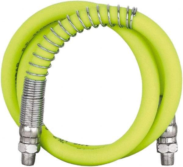 Legacy - 3' Long, 10,000 psi Operating Pressure, Rubber Grease Gun Hose - 3/16 NPT, 10,000 psi Burst Pressure - Exact Tool & Supply