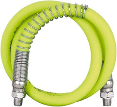 Legacy - 3' Long, 10,000 psi Operating Pressure, Rubber Grease Gun Hose - 3/16 NPT, 10,000 psi Burst Pressure - Exact Tool & Supply