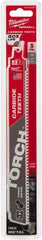 Milwaukee Tool - 9" Long x 1" Thick, Carbide Reciprocating Saw Blade - Straight Profile, 7 TPI, Toothed Edge, Universal Shank - Exact Tool & Supply