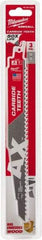 Milwaukee Tool - 9" Long x 1" Thick, Carbide Reciprocating Saw Blade - Tapered Profile, 6 TPI, Toothed Edge, Universal Shank - Exact Tool & Supply