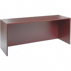 ALERA - 70.88" Long x 29.63" High x 23.63" Deep, Kneespace Credenza - Mahogany (Color), Woodgrain Laminate - Exact Tool & Supply