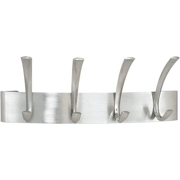 Safco - 4 Hooks, 14-1/4" Long x 4-1/2" Deep, Steel Wall/Door Hat/Coat Hook - 5-1/4" High - Exact Tool & Supply