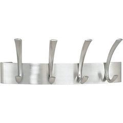 Safco - 4 Hooks, 14-1/4" Long x 4-1/2" Deep, Steel Wall/Door Hat/Coat Hook - 5-1/4" High - Exact Tool & Supply