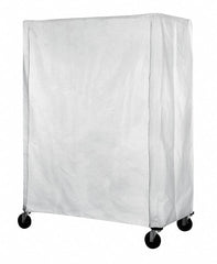 White Coated Nylon Hook-and-Loop Cart Cover, 74"H x 60"L x 21"W