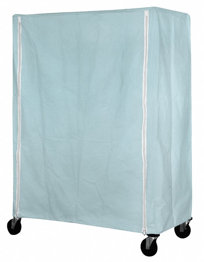 Powder Blue Coated Nylon Zipper Cart Cover, 63"H x 48"L x 24"W