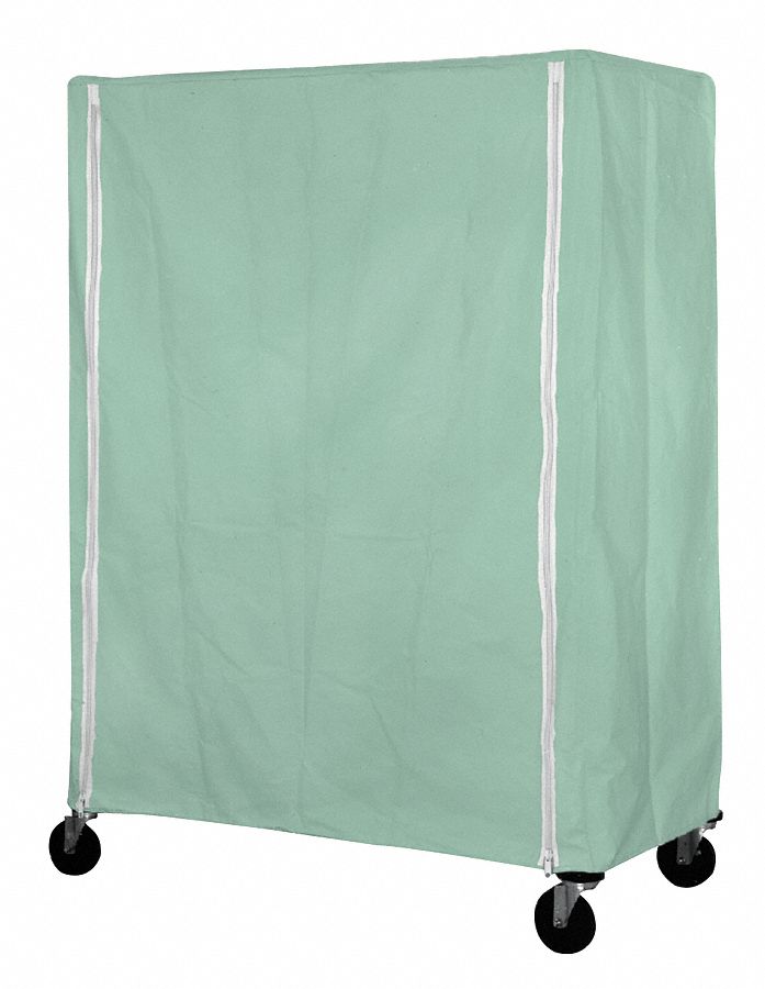 Light Green Coated Nylon Zipper Cart Cover, 63"H x 72"L x 24"W