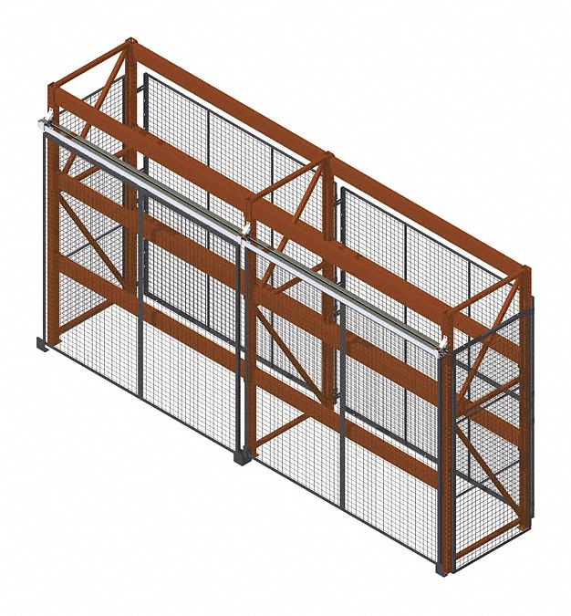 Gray Steel Wire Mesh Enclosure Kit 96"H x 96"W x 36"D