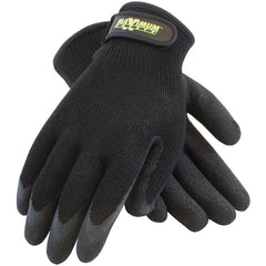 ‎39-C1375/XL Seamless Knits - Maximum Safety - 10G Black Polyester Shell - Black Latex Crinkle Grip - Exact Tool & Supply